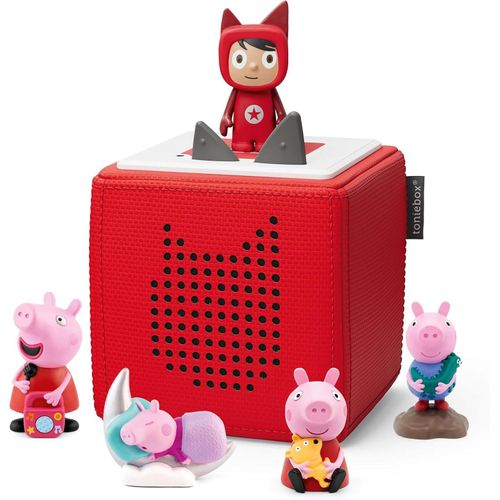 tonies Peppa Wutz Extrapack – Toniebox Starterset Rot + 4x Peppa Wutz Hörfiguren