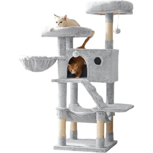 Rootz Großer Katzenkratzbaum - Kratzbaum - Kratzbaum - weicher Plüschbezug - 49cm x 49cm x 135cm