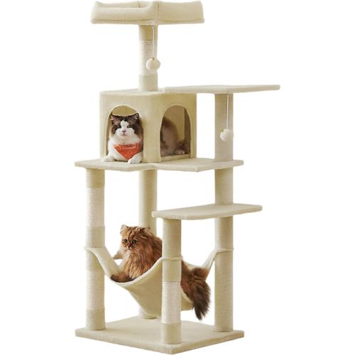 Rootz Kratzbaum - Katzenkratzbaum - Katzenturm - Sisal & Plüsch - Unterstützt sicheres Spielen - 55 x 45 x 143 cm