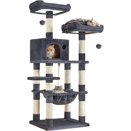 Rootz Katzenbaum, Kratzbaum - Kletterturm - Katzenmöbel - Hohe Stabilität - 55cm x 45cm x 143cm