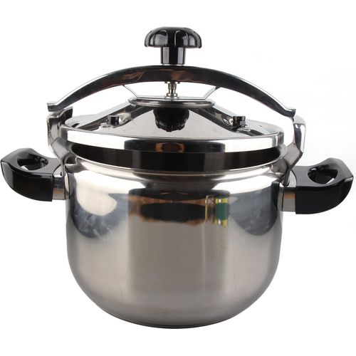 Edelstahl-Druckkochtopf 22L fr Haushalt C Explosionsgeschtzt, Doppelboden, fr Gas- & Induktionsherde, gl?nzend, ?34 cm