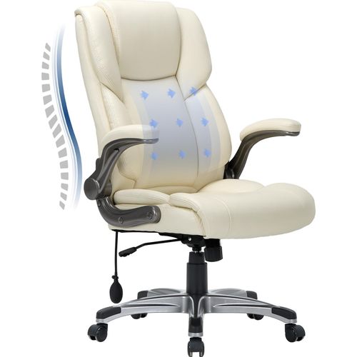 Bürostuhl-COLAMY Bürostuhl – Ergonomischer Schreibtischstuhl mit hoher Rückenlehne, Klapparmlehnen und verstellbarer Neigungsfunktion