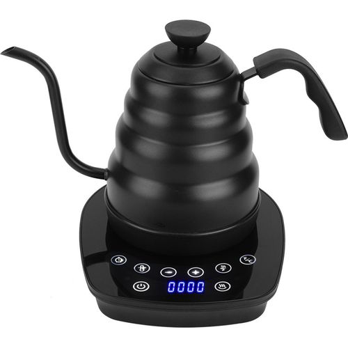 Elektrischer Kaffee-Tee-Wasserkocher mit Display und variabler Temperaturregelung Schwarz