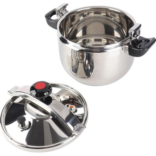 Haushalts-Druckkochtopf aus Edelstahl 13L C Explosionsgeschtzt, Doppelboden, fr Gas- & Induktionsherde, gl?nzendes Design, 30 cm