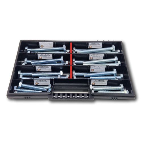 Sechskantschrauben Sortiment M10 // 60mm-100mm 40 tlg Schraubenbox DIN 933/ISO4017 Vollgewindeschrauben Maschinenschrauben Gewindeschrauben Sechskantschrauben