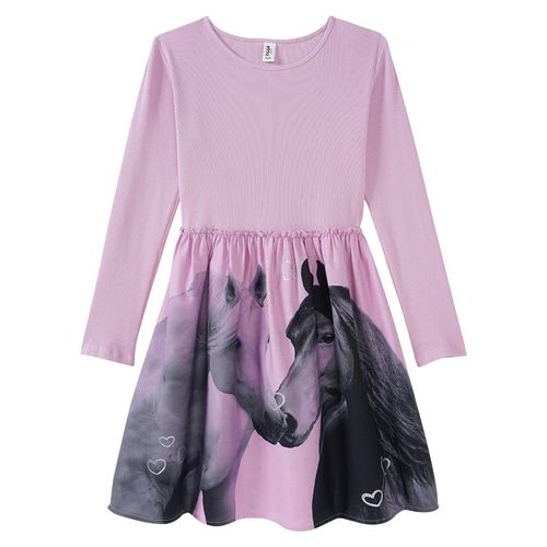 Mädchen Kleid mit Pferde-Motiv