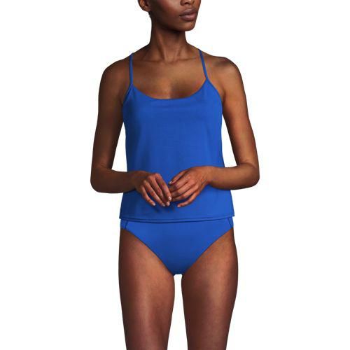 Komfort-Tankinitop mit gekreuzten Trägern, Damen,  Blau, by Lands' End
