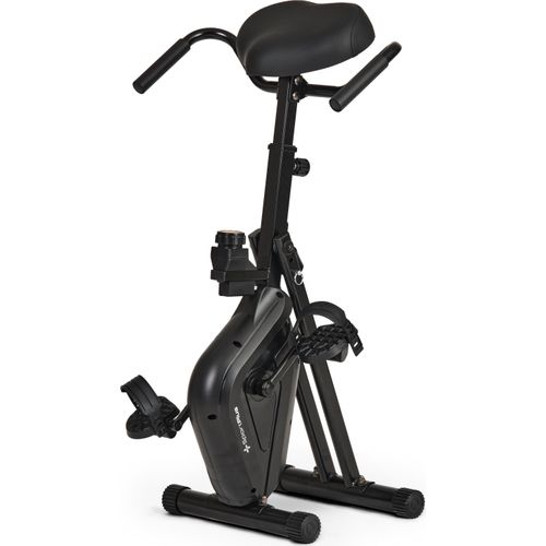 SportPlus I Heimtrainer klappbar I mini Fahrrad, Fitnessbike klein, Trimmrad, faltbarer desk Hometrainer, Trainingscomputer, X-Bike, SP-DB-1006-W