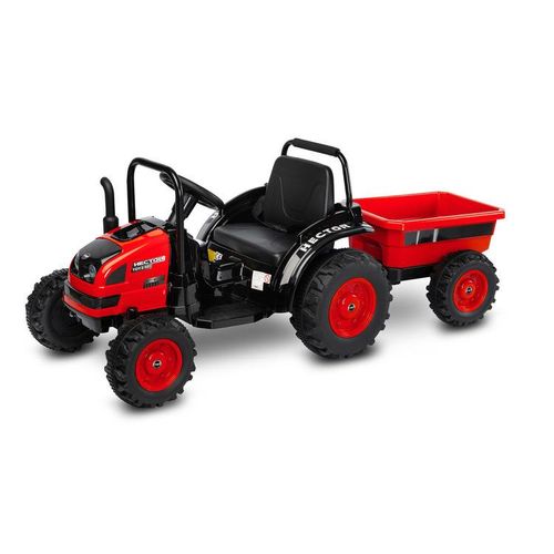 Toyz HECTOR Elektrischer Kindertraktor mit Anhänger, Fahrzeug - Rot