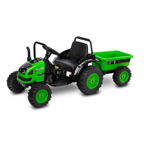 Toyz HECTOR Elektrischer Kindertraktor mit Anhänger, Fahrzeug - Grün