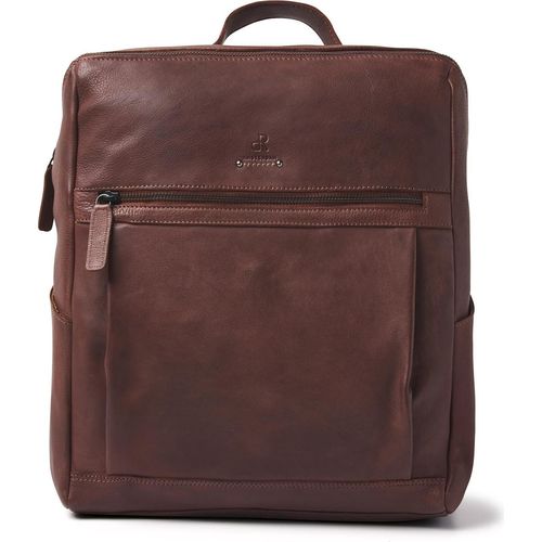 dR Amsterdam Rucksack | Lederrucksack | Lederrucksack für Laptop | Tampa - 933661 Brown