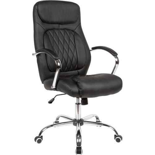 Rootz Schreibtischstuhl – Schwarzes Kunstleder – Bürodrehstuhl – Bis zu 120 kg – Höhenverstellbares Design – Sessel mit Armlehnen und niedriger Rückenlehne