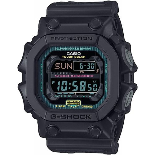 Chronograph CASIO G-SHOCK, schwarz (schwarz, bunt), Armbanduhren, Herren, Solaruhr, Armbanduhr, Herrenuhr,digital,bis 20bar wasserd.Resinarmband