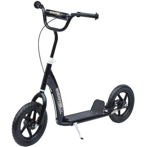 Rootz Scooter – Kinderroller – City-Scooter – Tretroller – Kinder-Stunt-Scooter – Roller mit Hinterradbremse – höhenverstellbar – Stahl – Schwarz – 120 x 52 x 80–88 cm