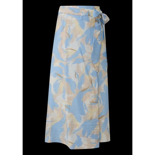 Wickelrock S.OLIVER, Damen, Gr. 36, pastell blau, Web, Obermaterial: 84% Viskose, 16% Polyamid, bedruckt, casual, regular fit knöchelfrei, Röcke, mit All-Over Print