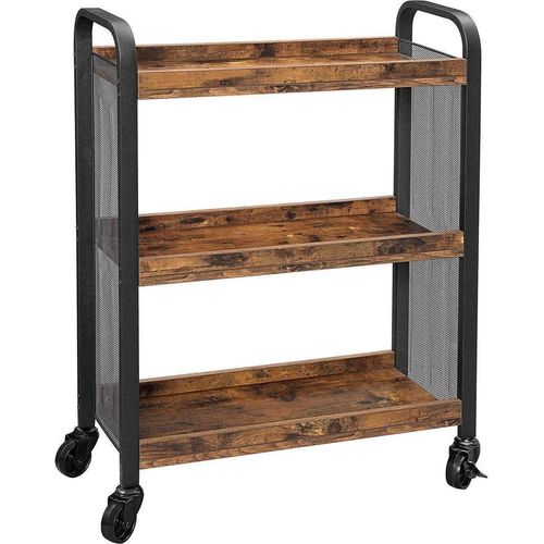 Rootz Küchenwagen – Servierwagen – Küchenwagen – Rustikales Braun – Industriell – 66 x 26 x 85 cm