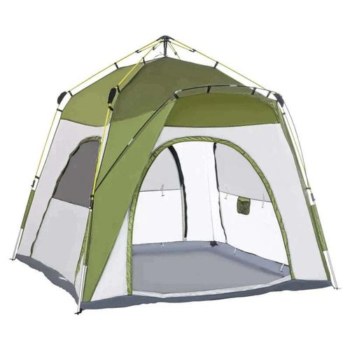 Rootz Zelt – Pop-Up-Zelt – Campingzelt – automatisches Zelt – Campingzelt für 4 Personen – wetterfest – Grün/Grau – 195 cm x 240 cm x 240 cm