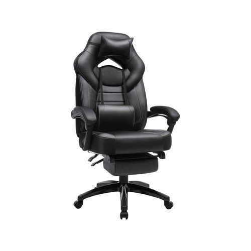 Rootz Gaming-Stuhl – Bürostuhl – ergonomischer Gaming-Stuhl – Esports-Gaming-Stuhl – Schreibtischstuhl – mit Fußstütze und Kopfstütze – Schwarz – 70 x 64 x (120–128) cm
