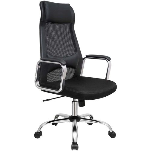 Rootz Bürostuhl – Drehstuhl – Chefsessel – Netzgewebe – Lordosenstütze – höhenverstellbar – ergonomisch – Schwarz – 60 x 53 x 113–123 cm