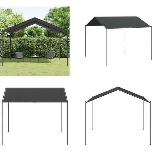 vidaXL Gartenpavillon Anthrazit 4x3 m Stahl und Stoff - Vordachzelt - Vordach - Pavillon - Gartenpavillon