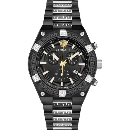 Versace Herren Uhr Armbanduhr Chronograph Sporty GRECA VESO01022 Edelstahl