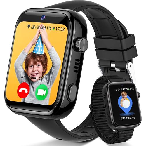 Kinder Smartwatch mit GPS & Telefon Videoanruf SOS Schulmodus WhatsApp IP68 wasserdicht Lern & Fitnessfunktionen