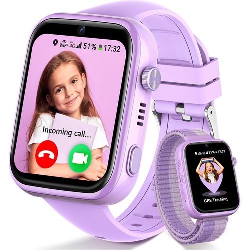 Kinder Smartwatch mit GPS & Telefon Videoanruf SOS Schulmodus WhatsApp IP68 wasserdicht Fitness & Lernfunktionen