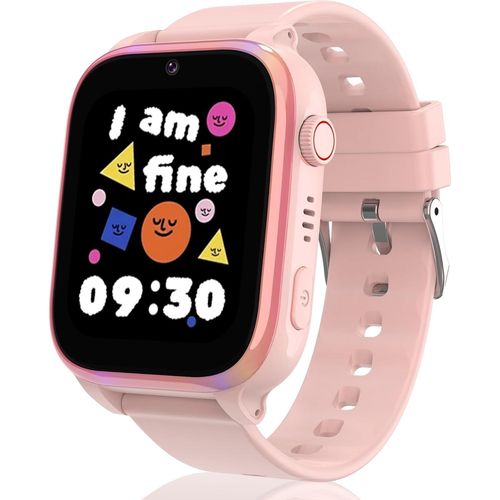 Kinder smartwatch mit 4G Video Telefonanrufen, SOS, Schulmodus,GPS, Voice Chat,SMS, IP68 Wasserdicht,7 Spiel, Wecker,Kamera