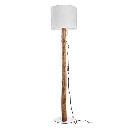 Stehleuchte Norin , Braun, Natur , Textil , Eukalyptusholz , 139 cm , CE , Schnurschalter , Lampen & Leuchten, Innenbeleuchtung, Stehlampen,