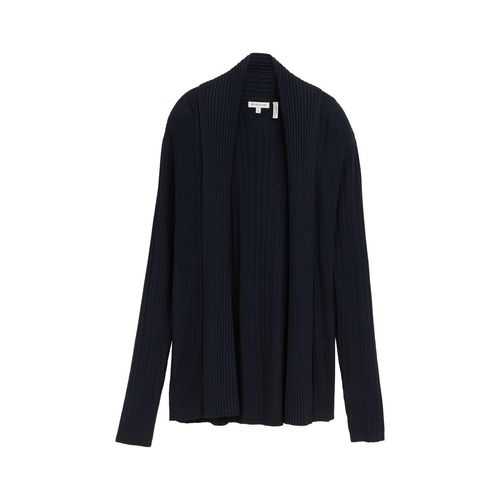 TOM TAILOR Damen Cardigan mit Schalkragen, blau, Uni, Gr. S