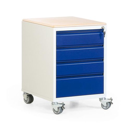 Bakoprotaurus Protaurus Werkstatt-Rollcontainer mit 4 Schubladen und Multiplexmatte