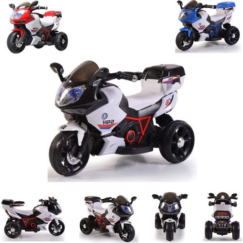 Kinder Elektromotorrad HP2 FB-6187, mit Musikfunktion, Spielzeugkorb, ab 3 Jahre schwarz