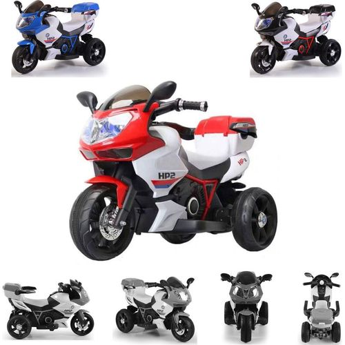 Kinder Elektromotorrad HP2 FB-6187, mit Musikfunktion, Spielzeugkorb, ab 3 Jahre rot
