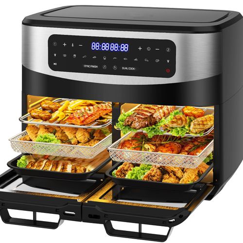 Heißluftfritteuse KDF5511D 12 litres - Dual Zone Heißluftfritteuse 2600 W, AIR Fryer XXL