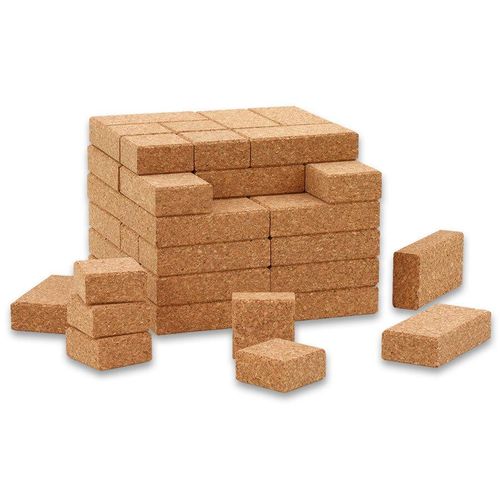 Korxx, Bausteine aus Kork, 60 Stück, Klötze, Bauklötze, Bausteine, Bauteile, Kinder