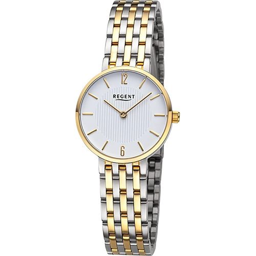Regent Damen Uhr Metallarmband Metall Armbanduhr Analog silber gold URF1486