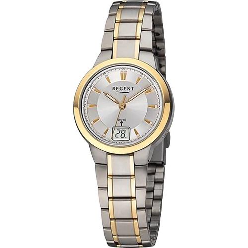 Regent Metall Damen Uhr Armbanduhr Quarz silber gold Funkuhren D2URFR271