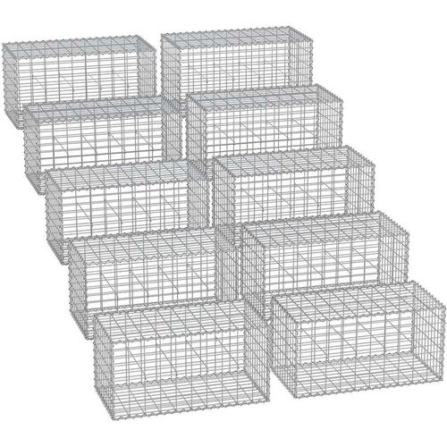 Rootz Gabion Basket Set - Gartendekoration - Stützmauer - Verzinkter Stahl - 100cm x 50cm x 50cm - Silber - Landschaftsbau im Freien