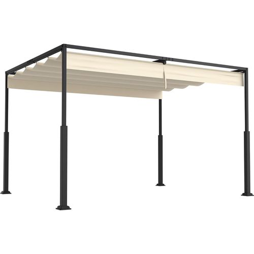 YUENFONG Pergola Gartenlauben 3x4m Gartenpavillon Terrassenüberdachung Pavillon Partyzelt Metall Wasserdicht Stabil Gartenzelt für Terrasse, Garten, Deck (Beige)