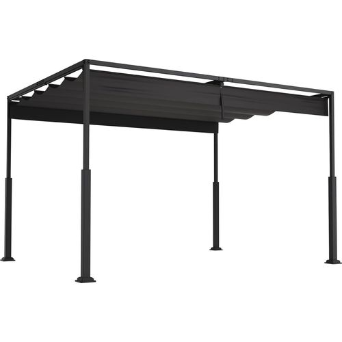 YUENFONG Pergola Gartenlauben 3x4m Gartenpavillon Terrassenüberdachung Pavillon Partyzelt Metall Wasserdicht Stabil Gartenzelt für Terrasse, Garten, Deck (Schwarz)
