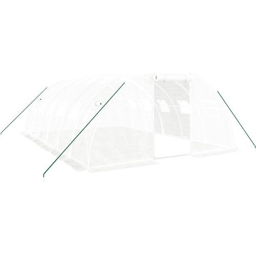 Gewächshaus mit Stahlrahmen Weiß 24 m² 6x4x2 m