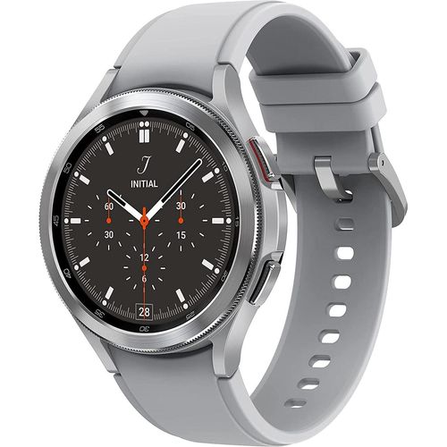 Samsung Galaxy Watch4 Classic 46mm Smartwatch, Bluetooth, Wear OS, rotierende Lünette, Fitness -Tracker, Silber (Deutsche Version)