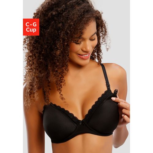 Still-BH LASCANA, Damen, Gr. 80, Cup D, schwarz, Microtouch, Obermaterial: 52% Polyester, 30% Polyamid, 18% Elasthan, Basic, bequem, BHs BH Soft-BH Still-BH Bügelloser-BH, mit leichten Spacer Cups
