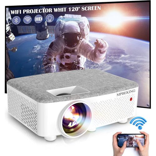 Projektor, WiFi -Projektor Mpbeking 120 -Zoll -Bildschirm, 7500 Lumen Wlan Bluetooth Support 1080p Video, HiFi -Lautsprecher, kompatibler Fire Stick,