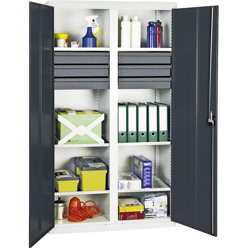 Stumpf Werkzeug- und Materialschrank 3000, RAL 7035/7016, 6 Schubladen, 6 Wannen