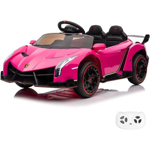 Kinder Elektro Auto 12V - Lamborghini Veneno - 1 bis 6 Jahre - mit Fernbedienung - Rosa