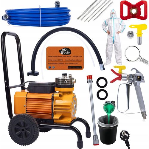 Rosfix Lackiergerät Rosfix Strong Blue Storm SBS03 3500W 22MPA 18L/min + 20L Sieb + Overall + Reinigungsstäbe