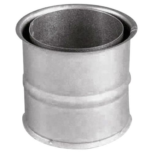 Ofenrohr JUSTUS, silber (silberfarben), L:11,5cm, Stahlblech, Rohre, Ø 150 mm, für Kaminöfen
