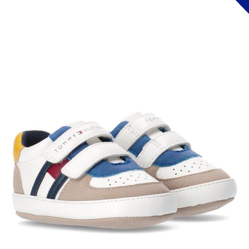 Krabbelschuh TOMMY HILFIGER, Kinder, Gr. 19, bunt, Synthetik, modisch, Schuhe, Sneaker, Babyschuh mit Klettverschluss