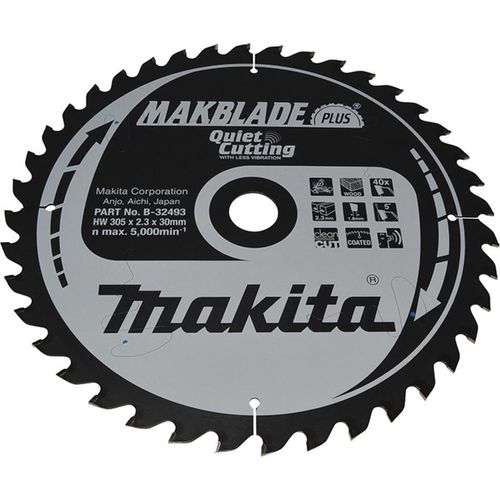 Makita Sägeblatt, MAKBLADE PLUS 305 x 30 mm - 40 Zähne - Holz